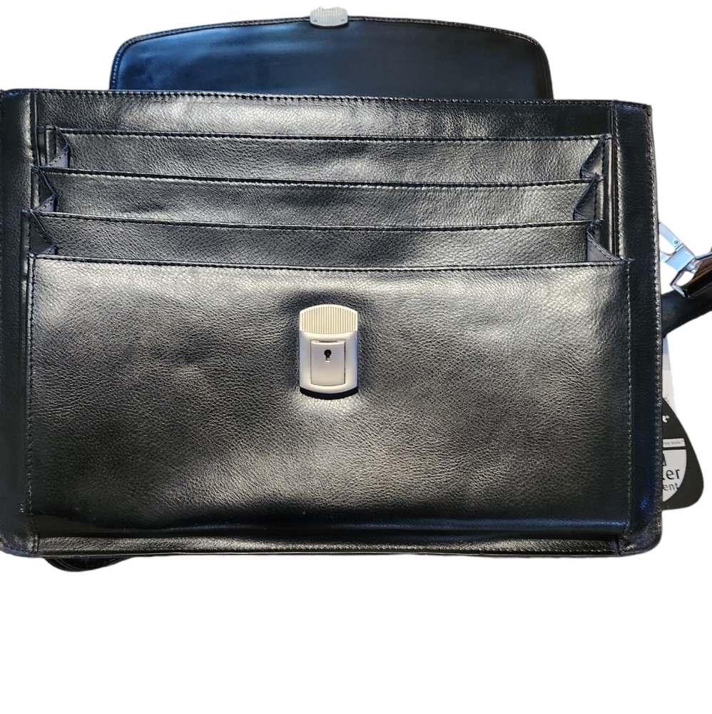 New Wenger Swiss Army Vitrinox Real Leather Padded Laptop Briefcase Computer Bag - Picture 6 of 14
